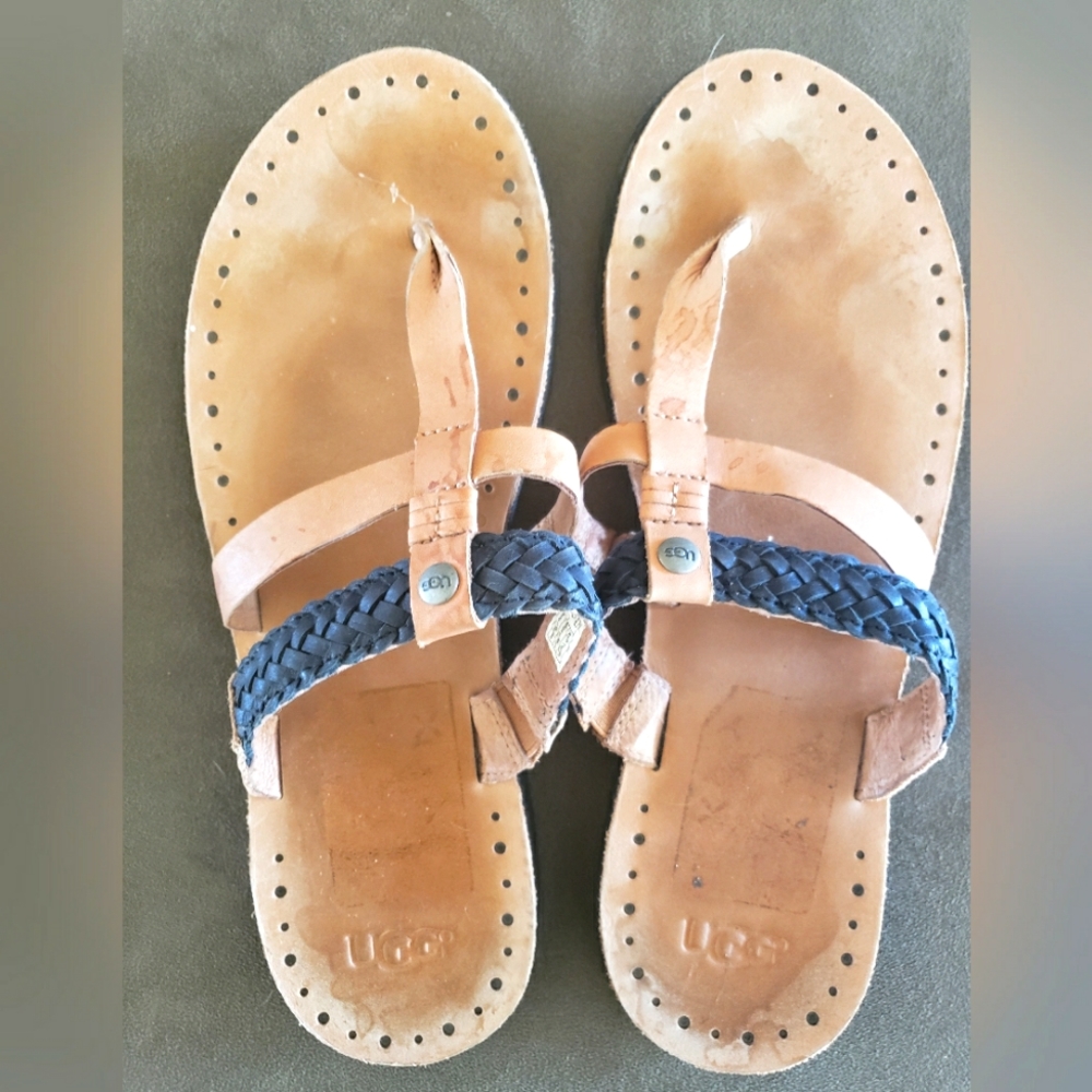 UGG New Black and Tan Women's Sandals Size 9